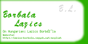 borbala lazics business card